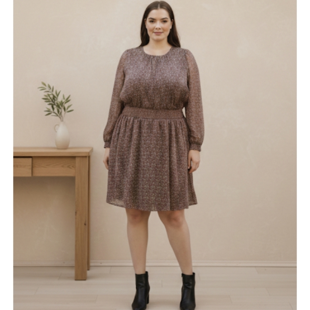 NEW Dex Printed Blouson Mini Dress